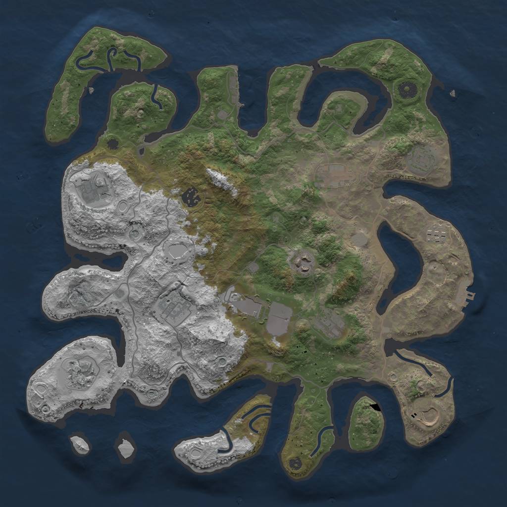 Rust Map: Procedural Map, Size: 4100, Seed: 32, 19 Monuments