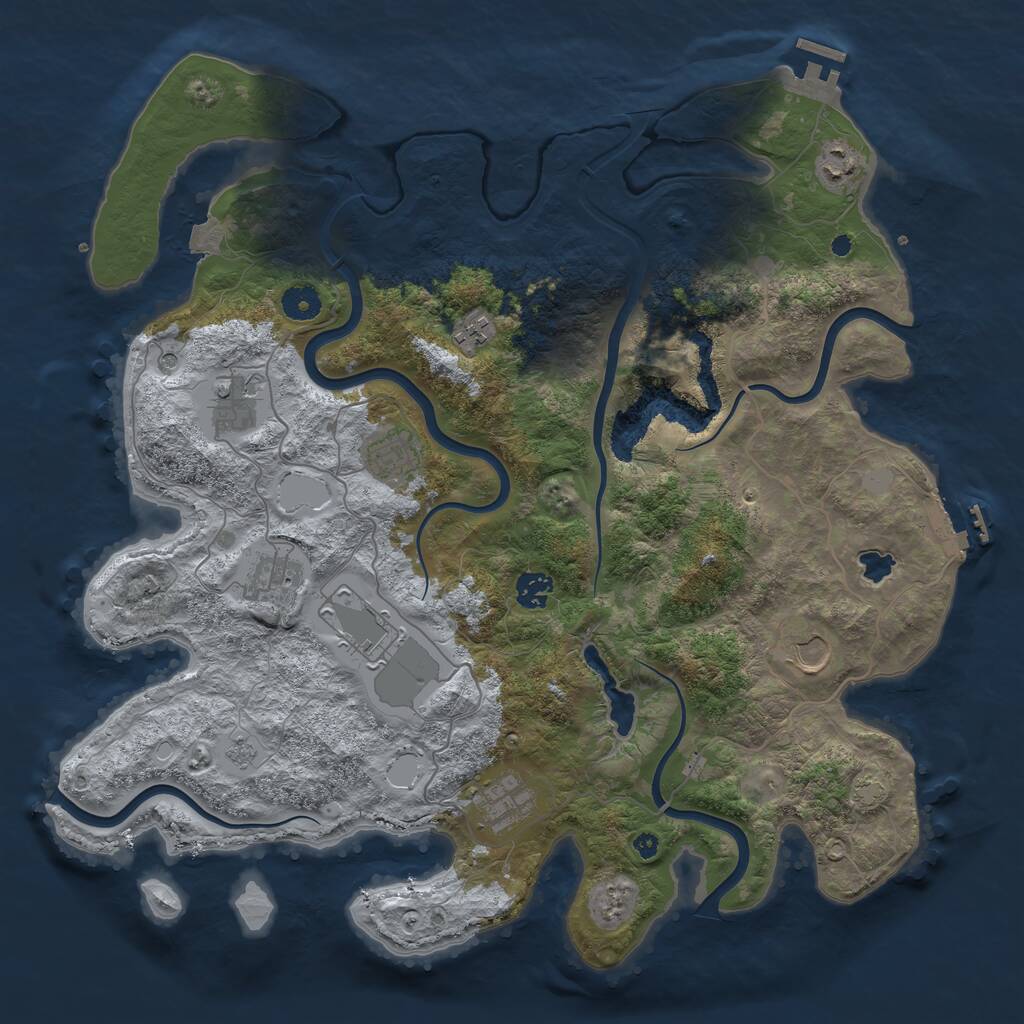 Rust Map: Procedural Map, Size: 4100, Seed: 32, 15 Monuments