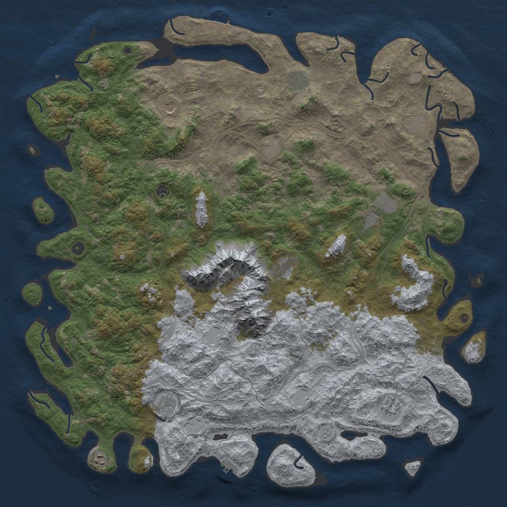 Rust Map: Procedural Map, Size: 6000, Seed: 1567508362, 18 Monuments