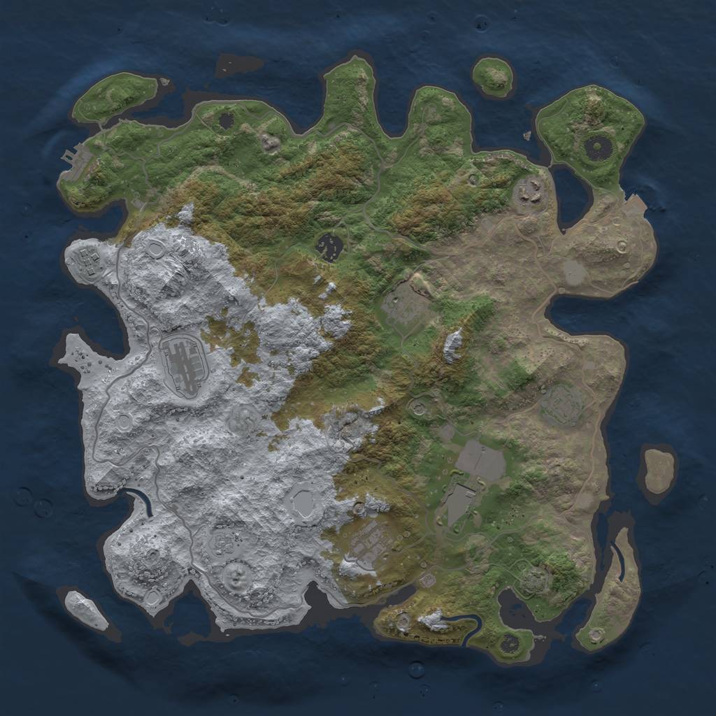 Rust Map: Procedural Map, Size: 4000, Seed: 83556, 15 Monuments