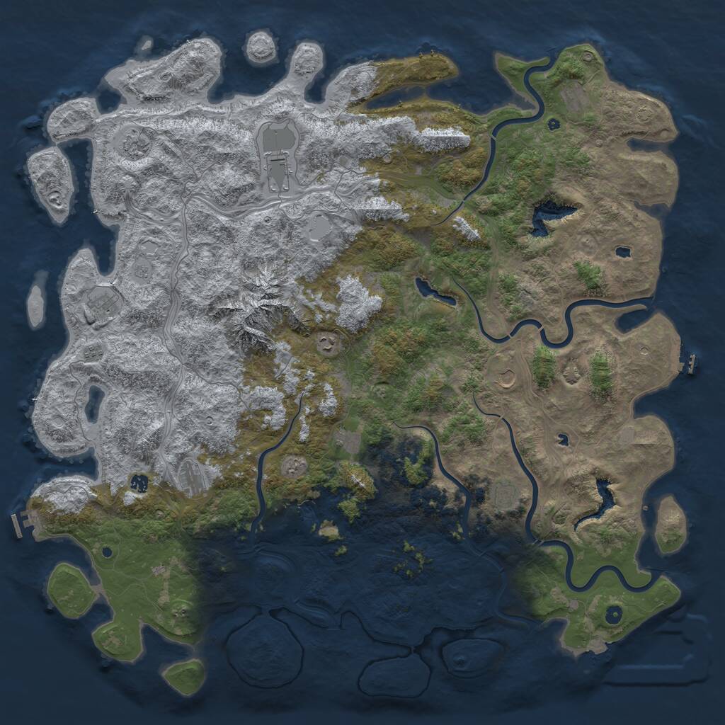 Rust Map: Procedural Map, Size: 6000, Seed: 73988416, 17 Monuments