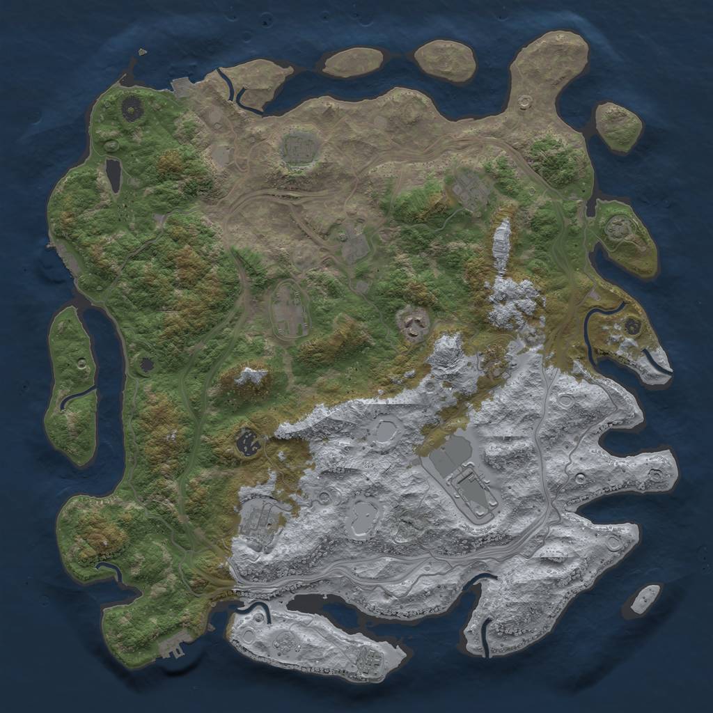 Rust Map: Procedural Map, Size: 4500, Seed: 788583870, 18 Monuments