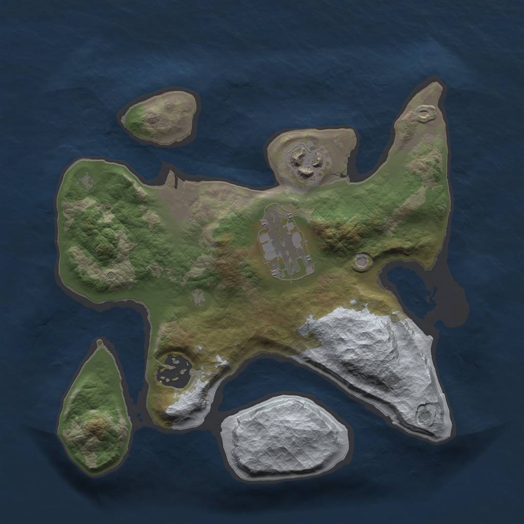 Rust Map: Barren, Size: 2300, Seed: 767198737, 5 Monuments