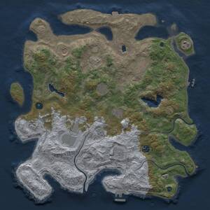 Thumbnail Rust Map: Procedural Map, Size: 4150, Seed: 2147483647, 16 Monuments