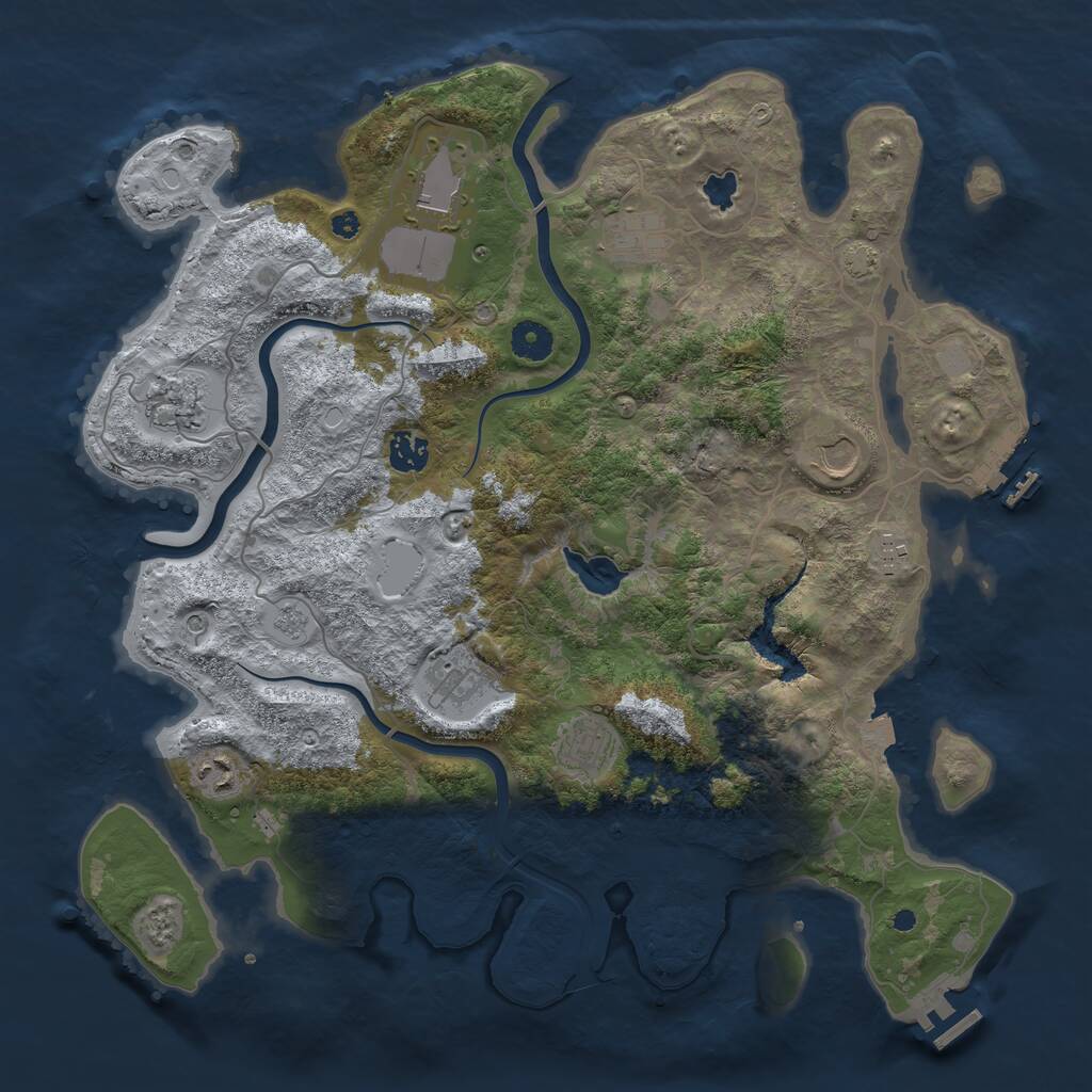 Rust Map: Procedural Map, Size: 4000, Seed: 174337, 15 Monuments