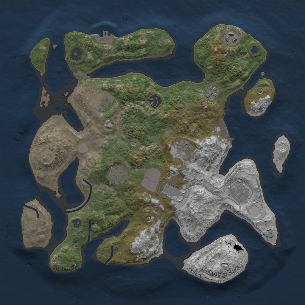 Rust Map: Procedural Map, Size: 3550, Seed: 534534, 16 Monuments