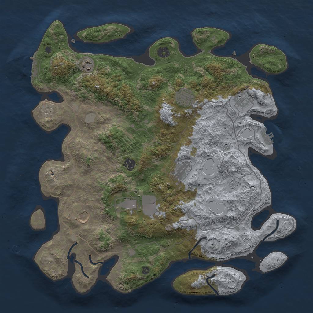 Rust Map: Procedural Map, Size: 4000, Seed: 451642, 15 Monuments