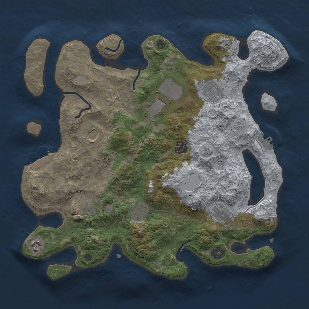 Rust Map: Procedural Map, Size: 3550, Seed: 134672, 15 Monuments