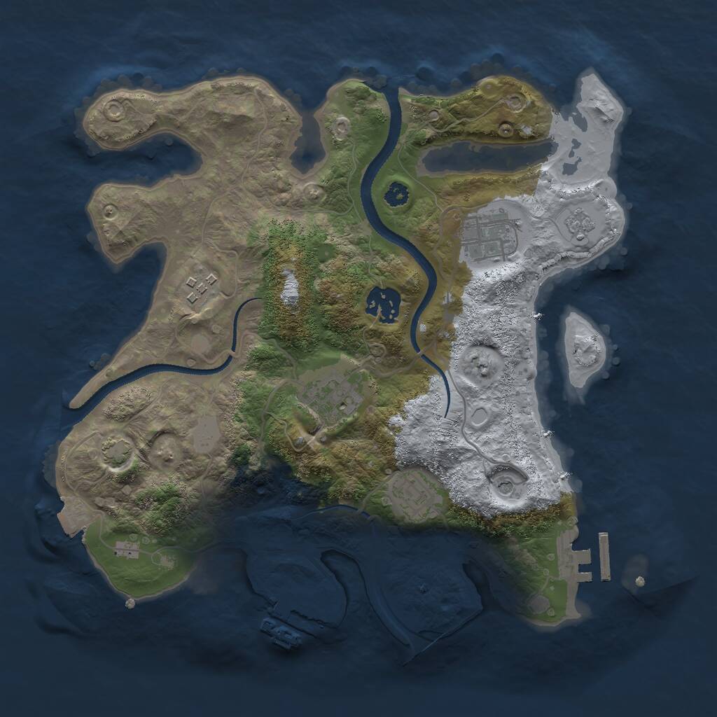 Rust Map: Procedural Map, Size: 3000, Seed: 277719093, 11 Monuments