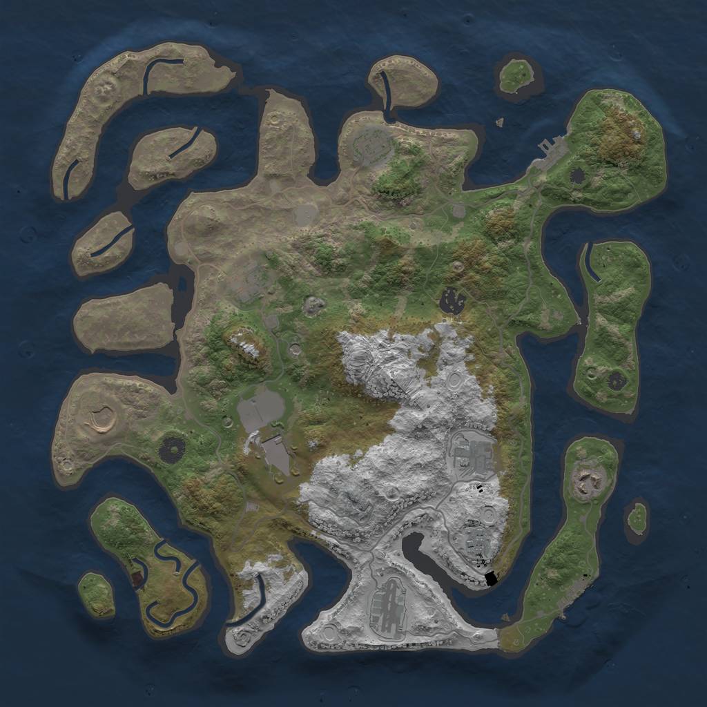 Rust Map: Procedural Map, Size: 4000, Seed: 857639, 17 Monuments