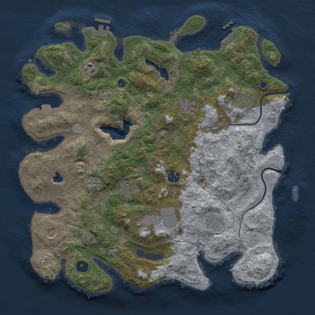 Rust Map: Procedural Map, Size: 4000, Seed: 11071946, 15 Monuments