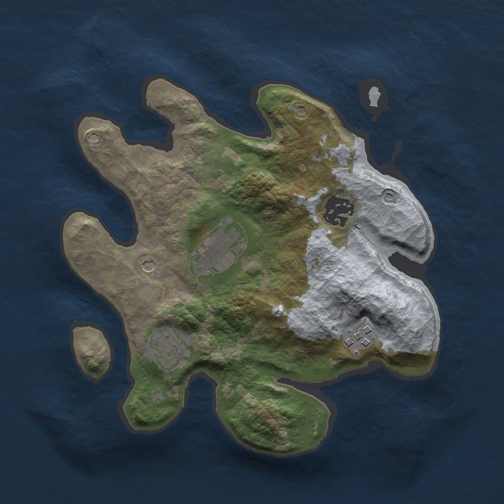 Rust Map: Barren, Size: 2550, Seed: 4526, 7 Monuments