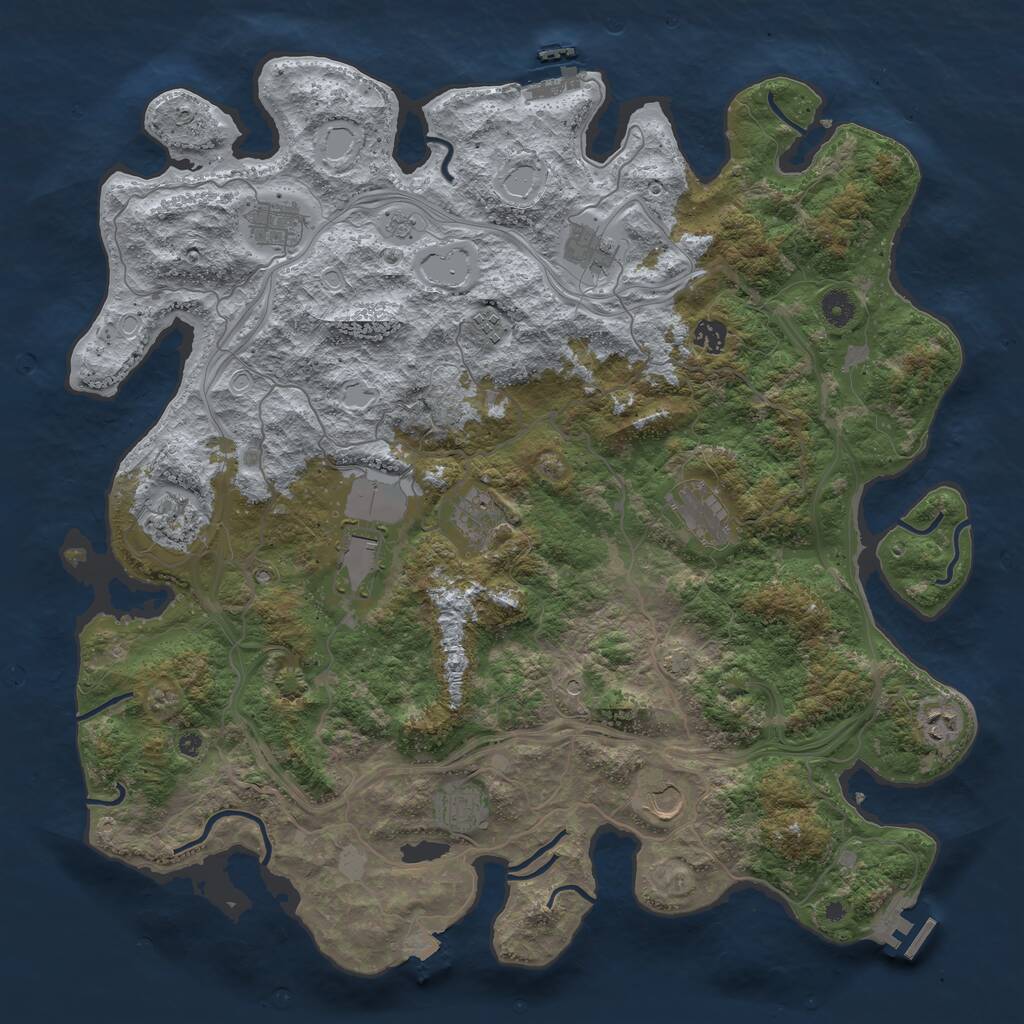 Rust Map: Procedural Map, Size: 4500, Seed: 1778877, 17 Monuments