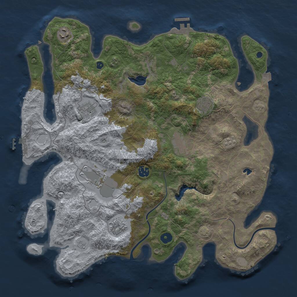 Rust Map: Procedural Map, Size: 4000, Seed: 4753312, 14 Monuments