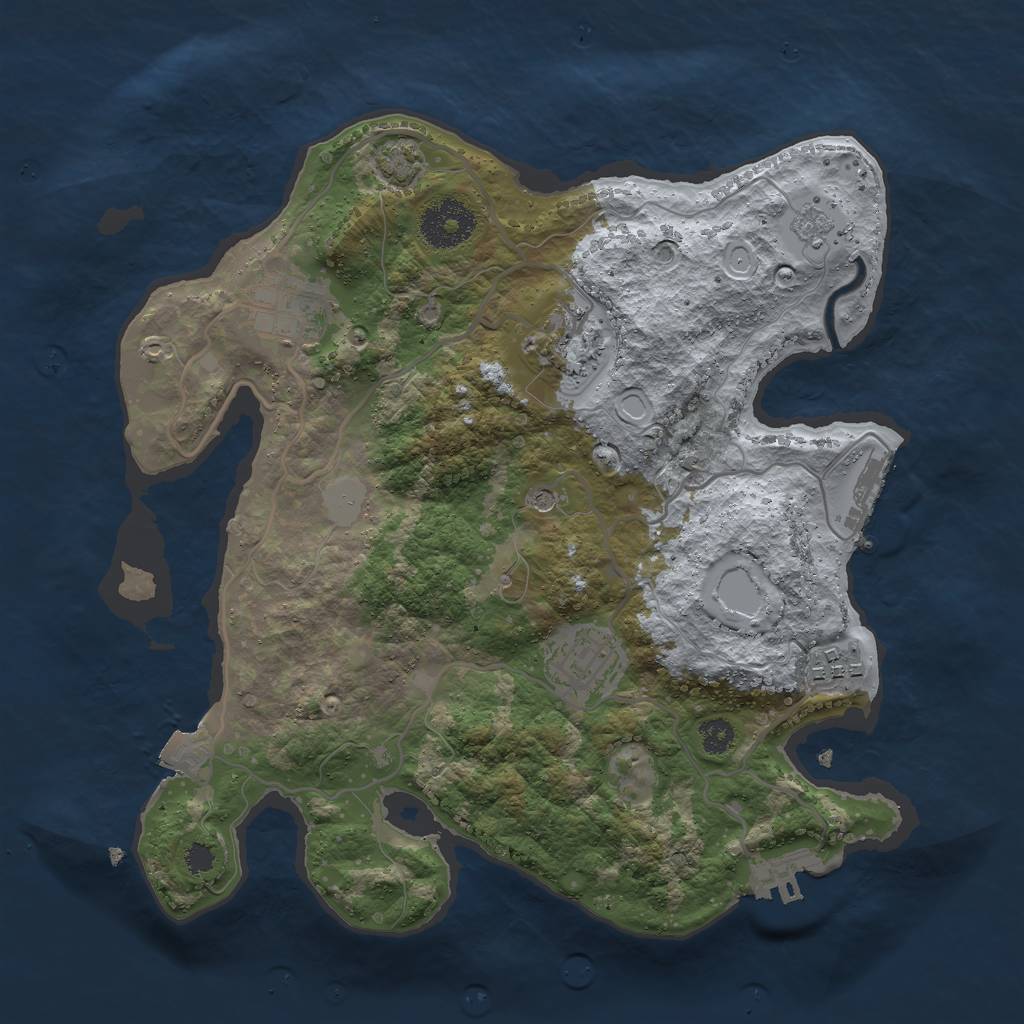 Rust Map: Procedural Map, Size: 3000, Seed: 365478912, 12 Monuments