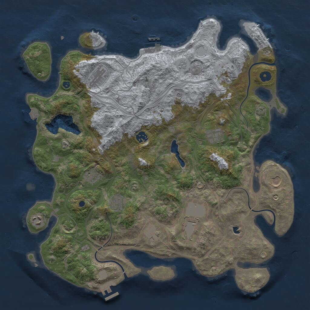 Rust Map: Procedural Map, Size: 4250, Seed: 5, 17 Monuments