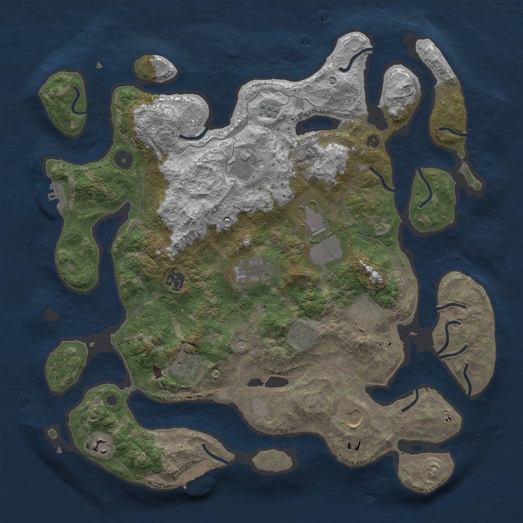 Rust Map: Procedural Map, Size: 4250, Seed: 5, 18 Monuments