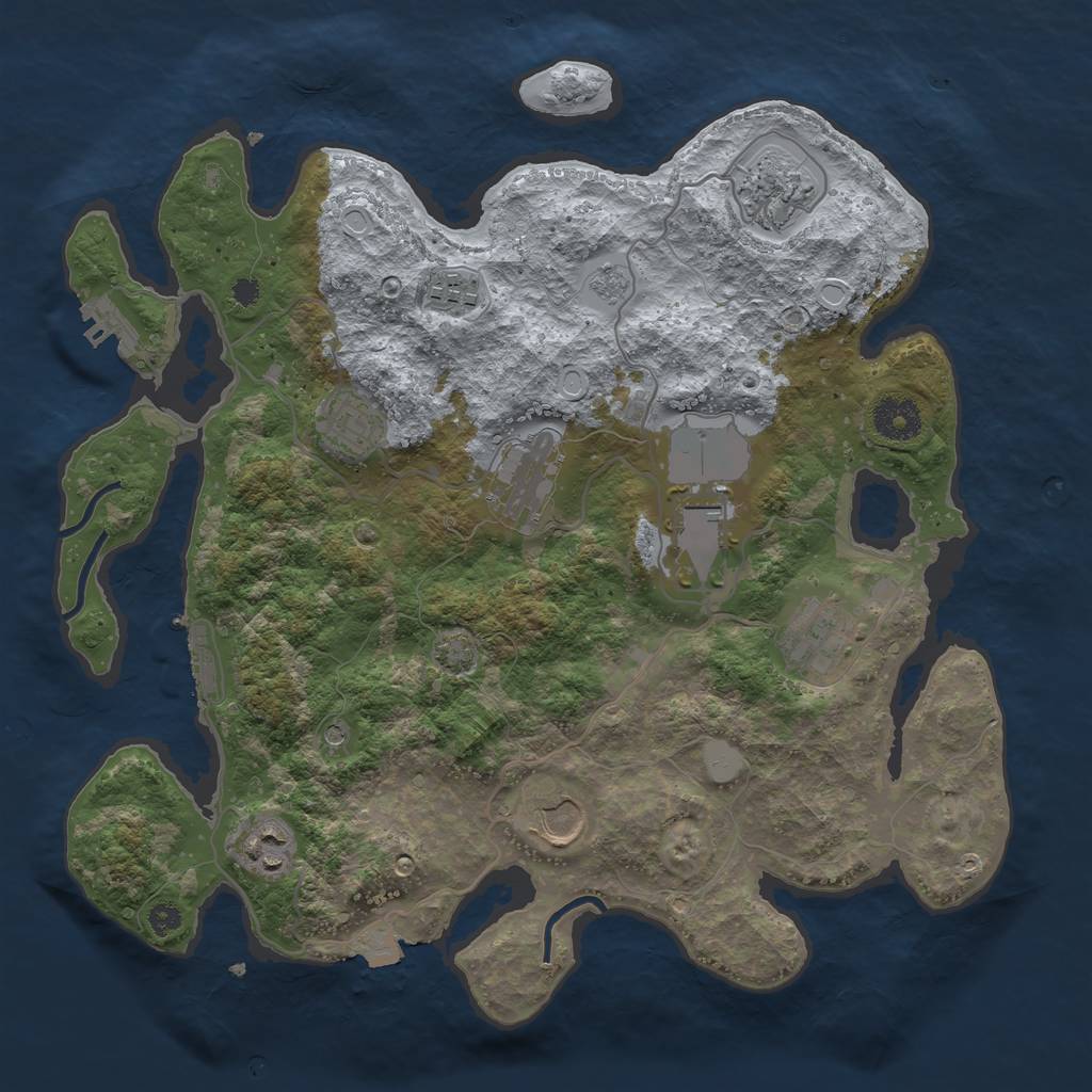 Rust Map: Procedural Map, Size: 3500, Seed: 872358965, 16 Monuments