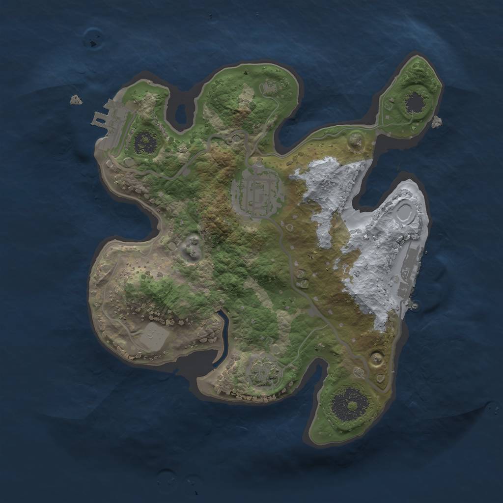 Rust Map: Procedural Map, Size: 2200, Seed: 420, 7 Monuments