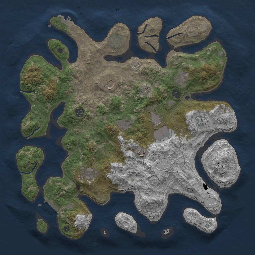 Rust Map: Procedural Map, Size: 4250, Seed: 226891718, 18 Monuments