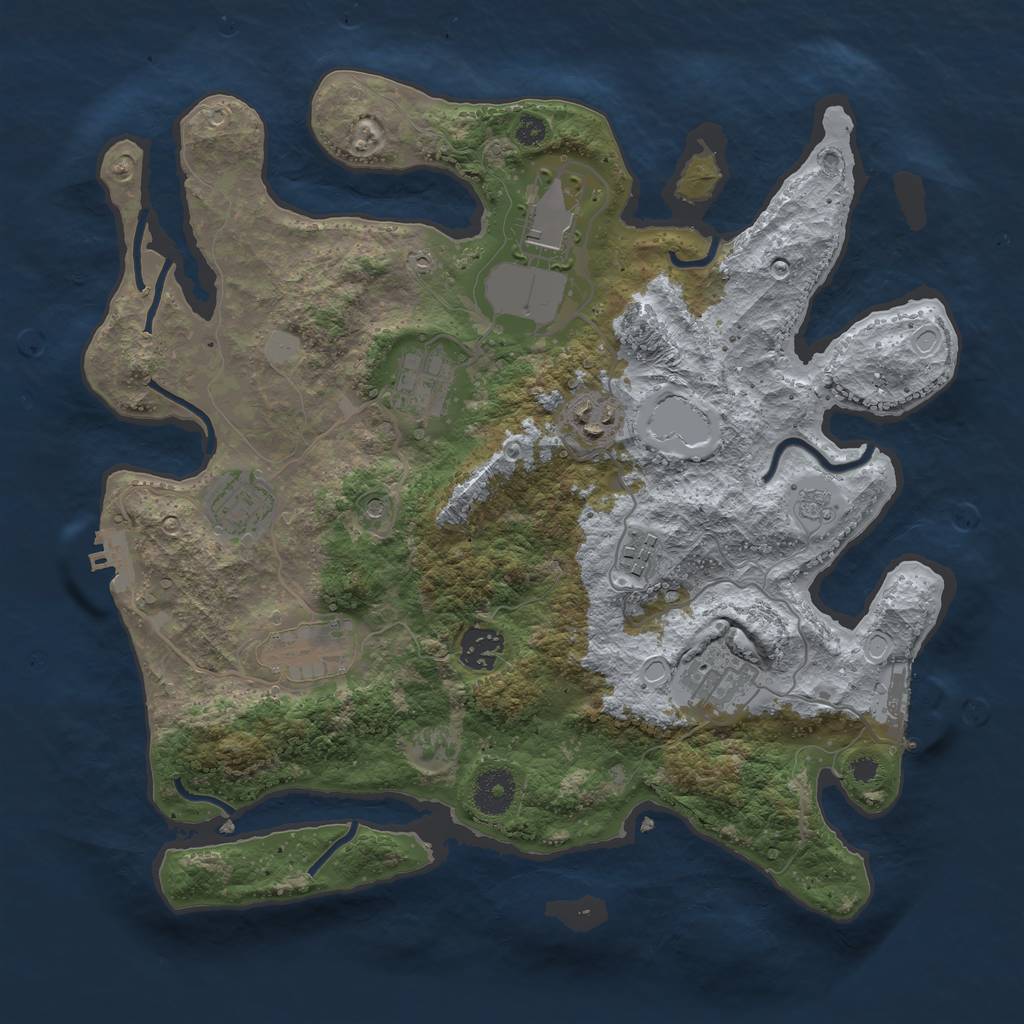 Rust Map: Procedural Map, Size: 3500, Seed: 17237, 15 Monuments