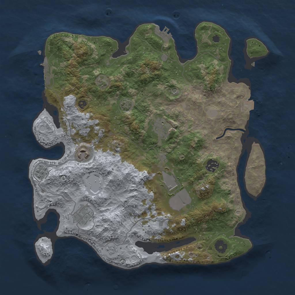 Rust Map: Procedural Map, Size: 3500, Seed: 1584027994, 14 Monuments