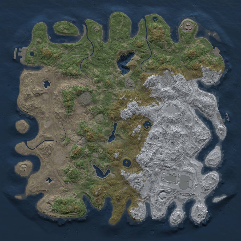 Rust Map: Procedural Map, Size: 4500, Seed: 1519568967, 14 Monuments
