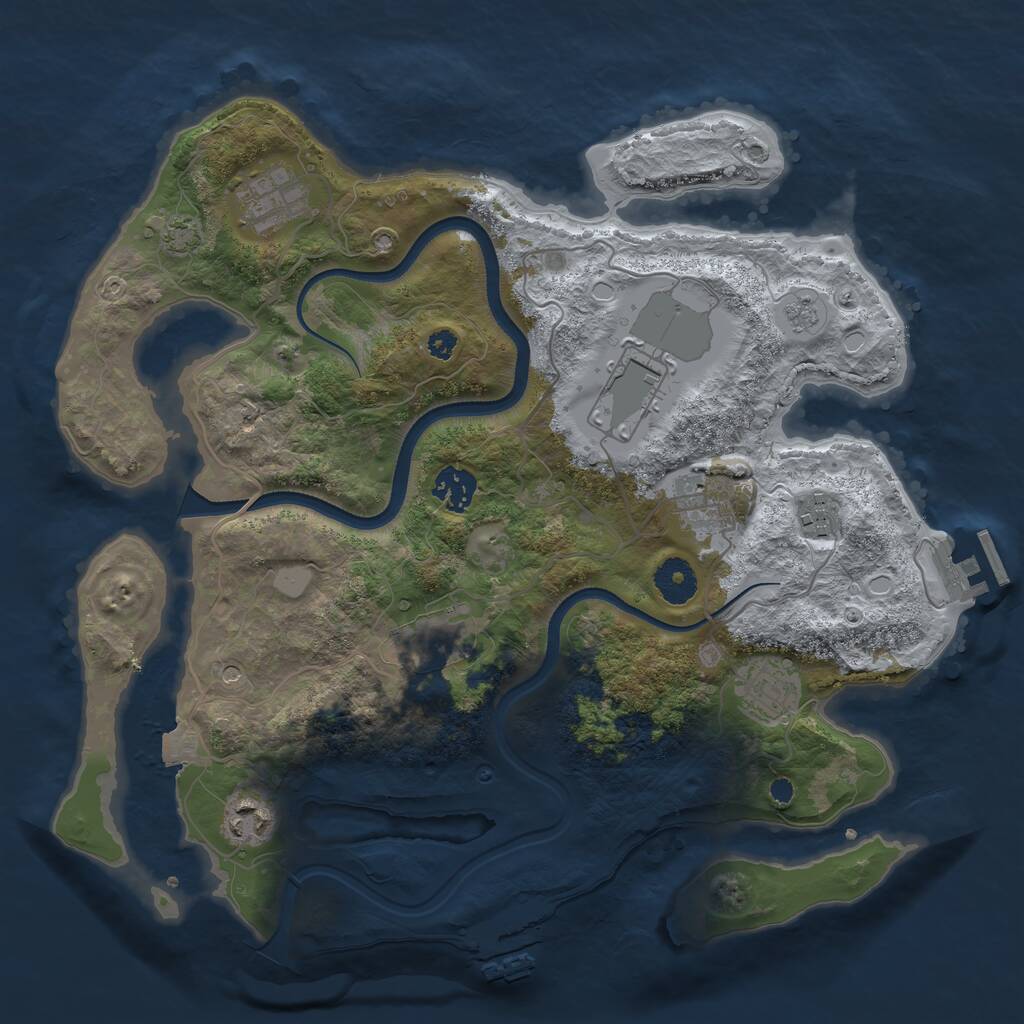 Rust Map: Procedural Map, Size: 3550, Seed: 546961, 14 Monuments