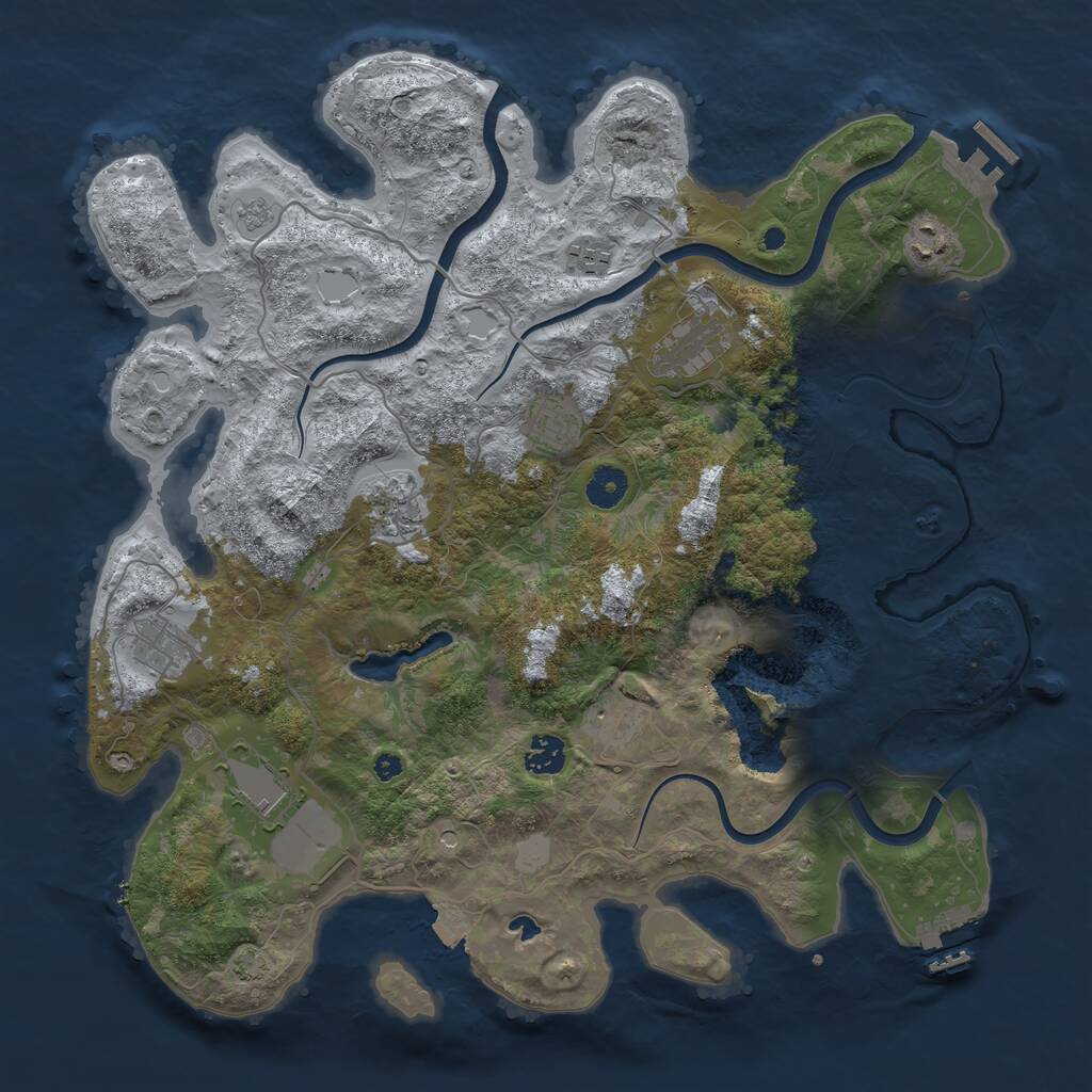 Rust Map: Procedural Map, Size: 4000, Seed: 5469885, 15 Monuments