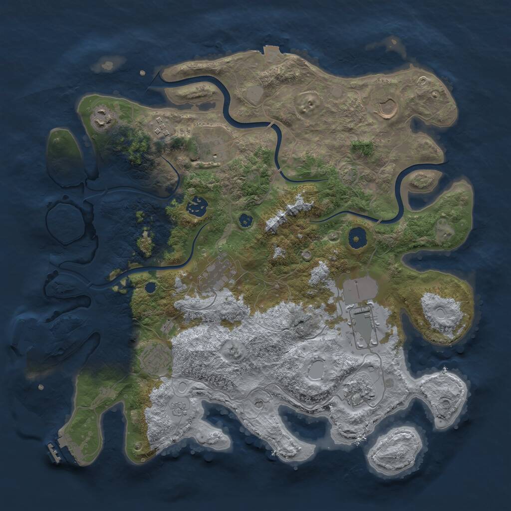 Rust Map: Procedural Map, Size: 3800, Seed: 172705838, 15 Monuments