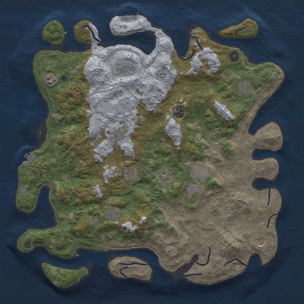 Rust Map: Procedural Map, Size: 4500, Seed: 5714182, 17 Monuments