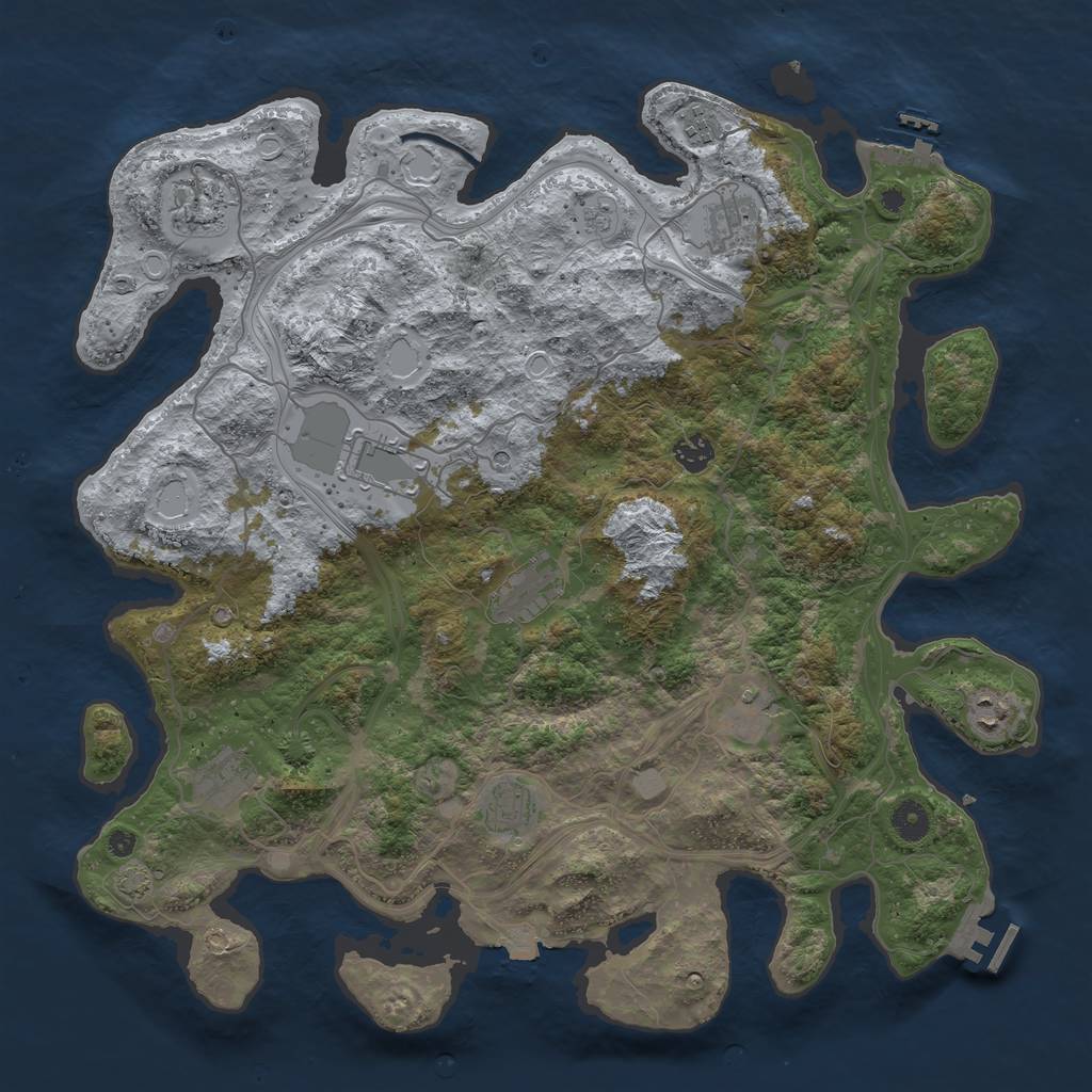 Rust Map: Procedural Map, Size: 4250, Seed: 253564312, 18 Monuments