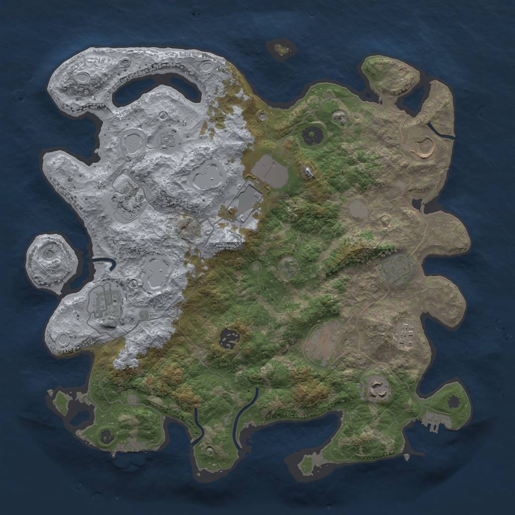 Rust Map: Procedural Map, Size: 3800, Seed: 1728896906, 16 Monuments