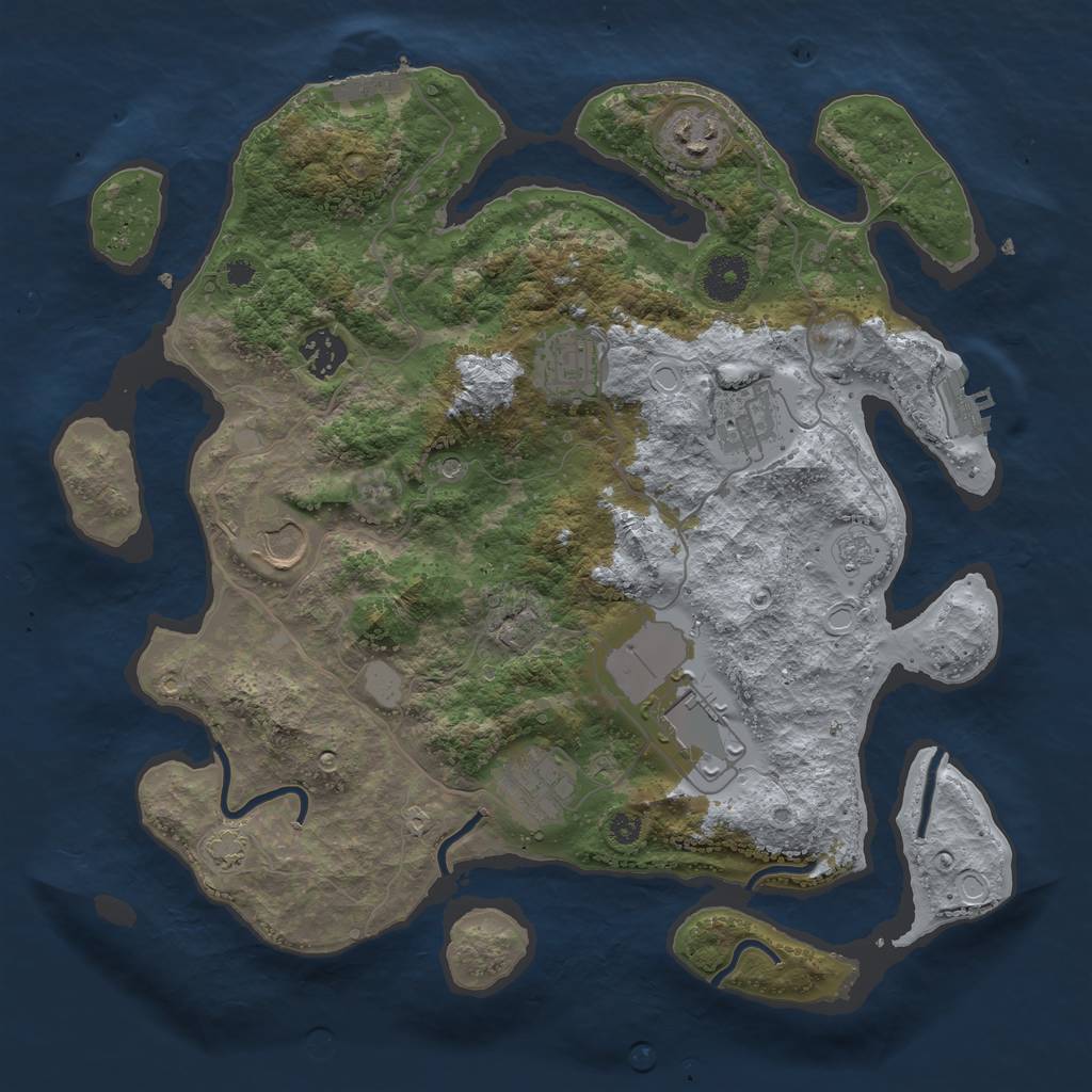 Rust Map: Procedural Map, Size: 3500, Seed: 67899182, 15 Monuments