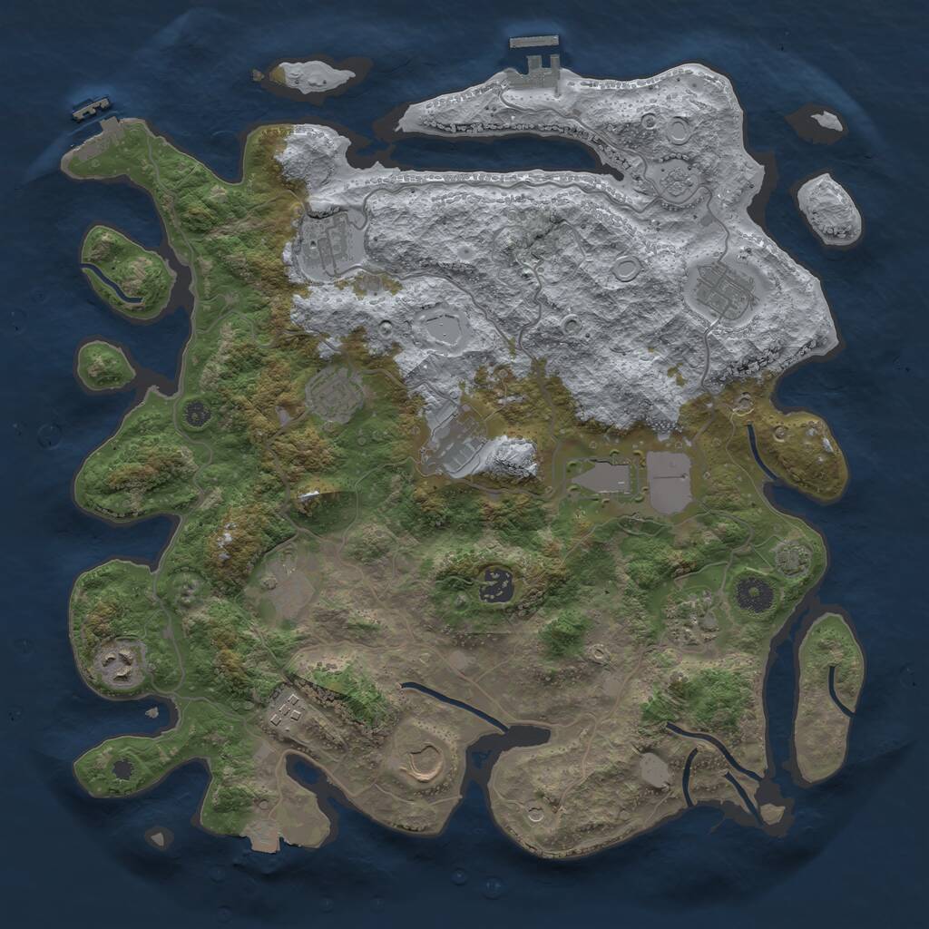 Rust Map: Procedural Map, Size: 3850, Seed: 202101303, 17 Monuments