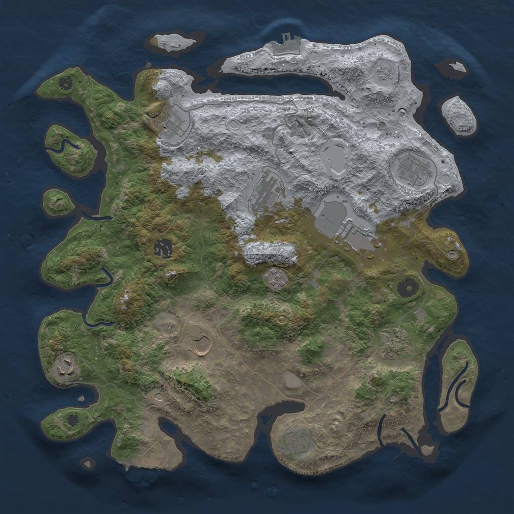 Rust Map: Procedural Map, Size: 3850, Seed: 202101303, 17 Monuments