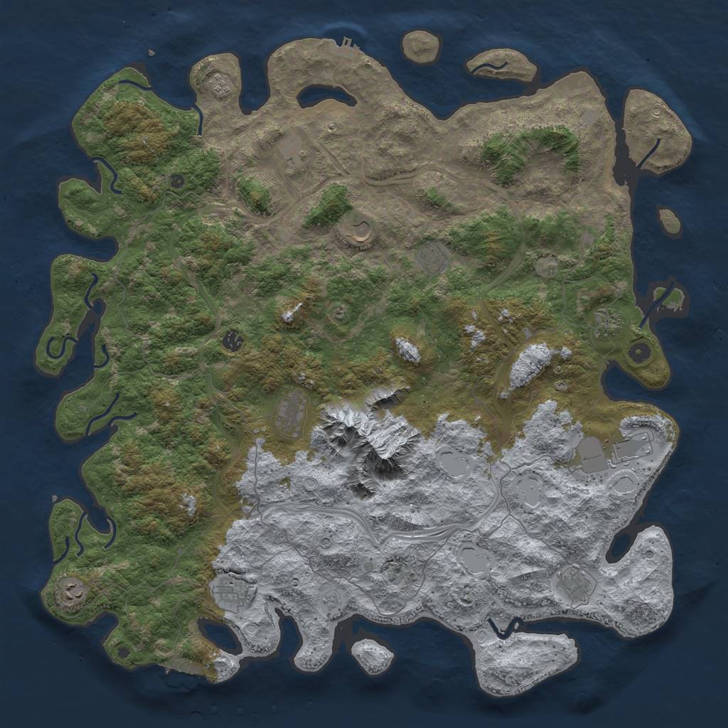 Rust Map: Procedural Map, Size: 5300, Seed: 2103202149, 18 Monuments