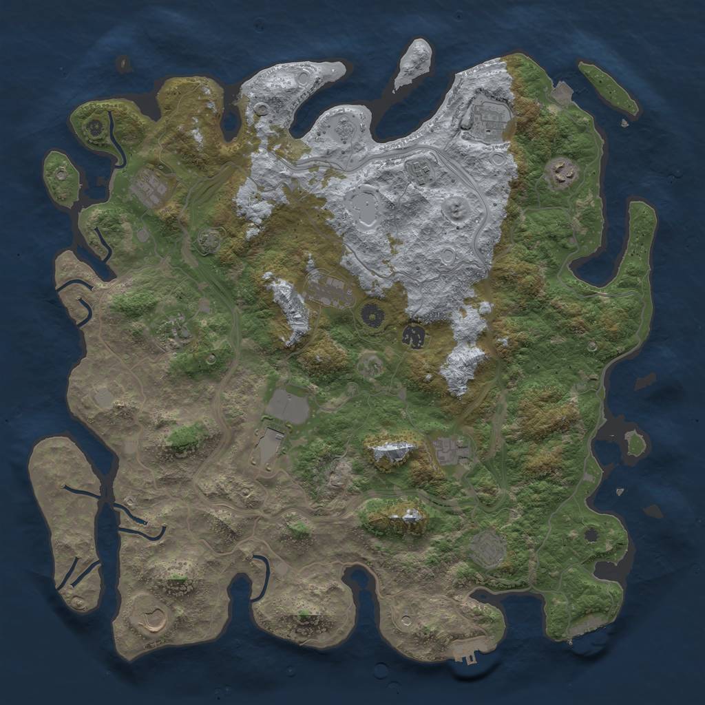 Rust Map: Procedural Map, Size: 4500, Seed: 4218352, 19 Monuments