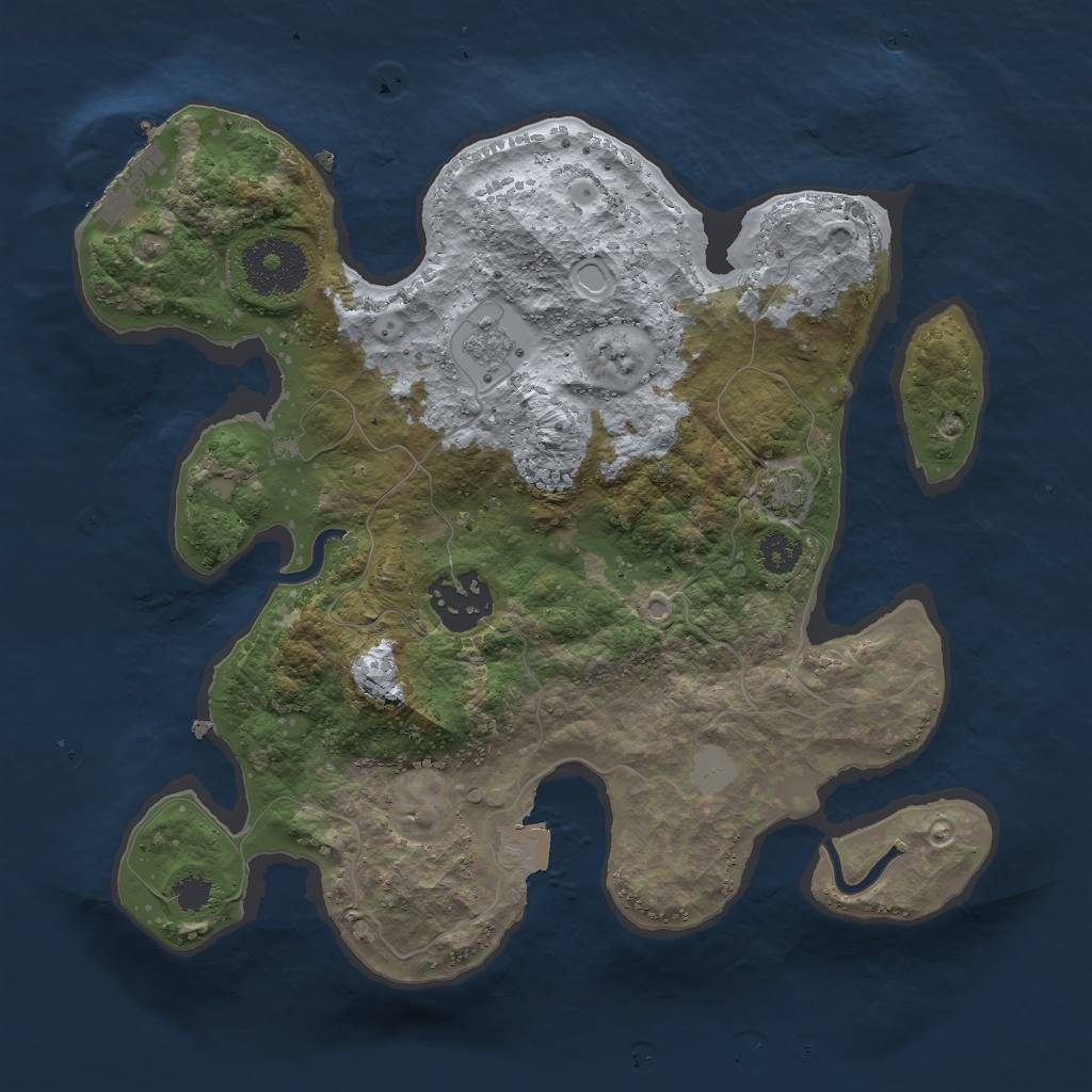 Rust Map: Procedural Map, Size: 2666, Seed: 1, 7 Monuments