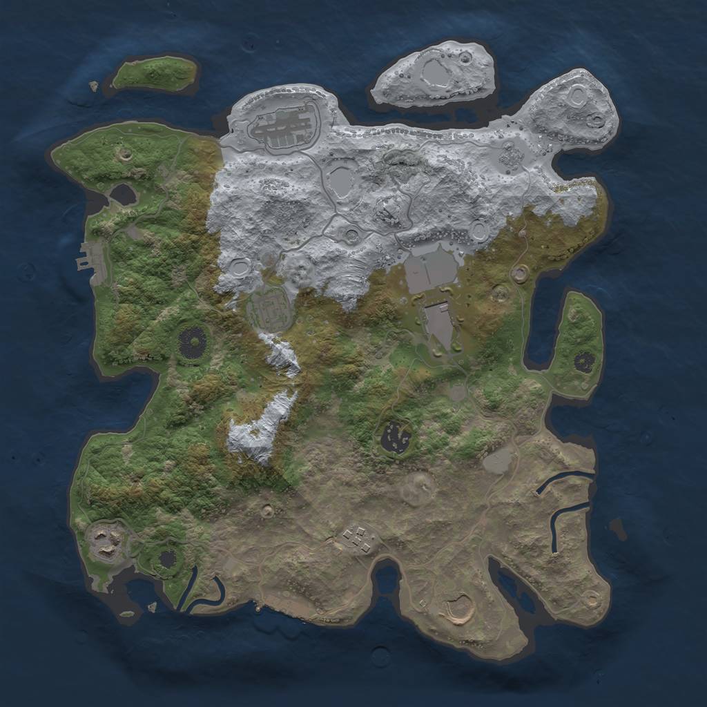 Rust Map: Procedural Map, Size: 3500, Seed: 1112, 14 Monuments