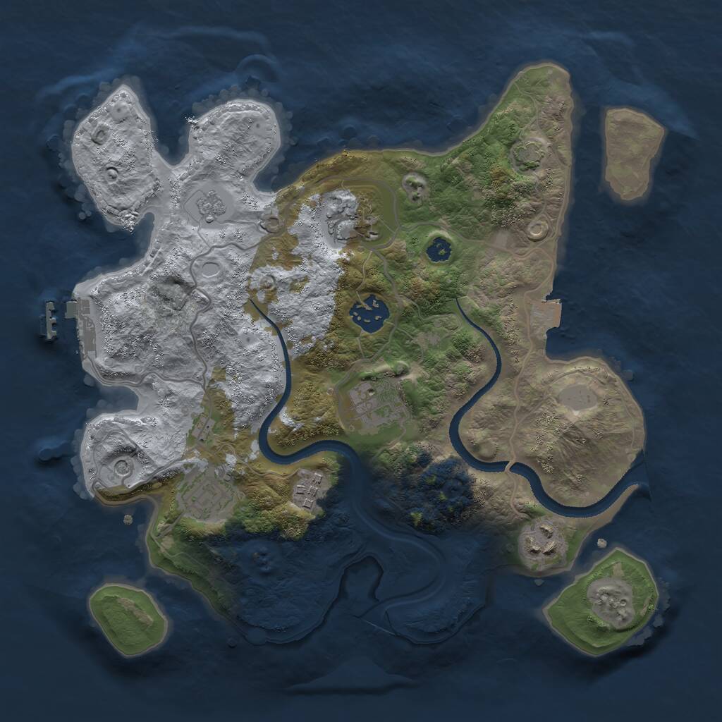 Rust Map: Procedural Map, Size: 3000, Seed: 1324141002, 11 Monuments