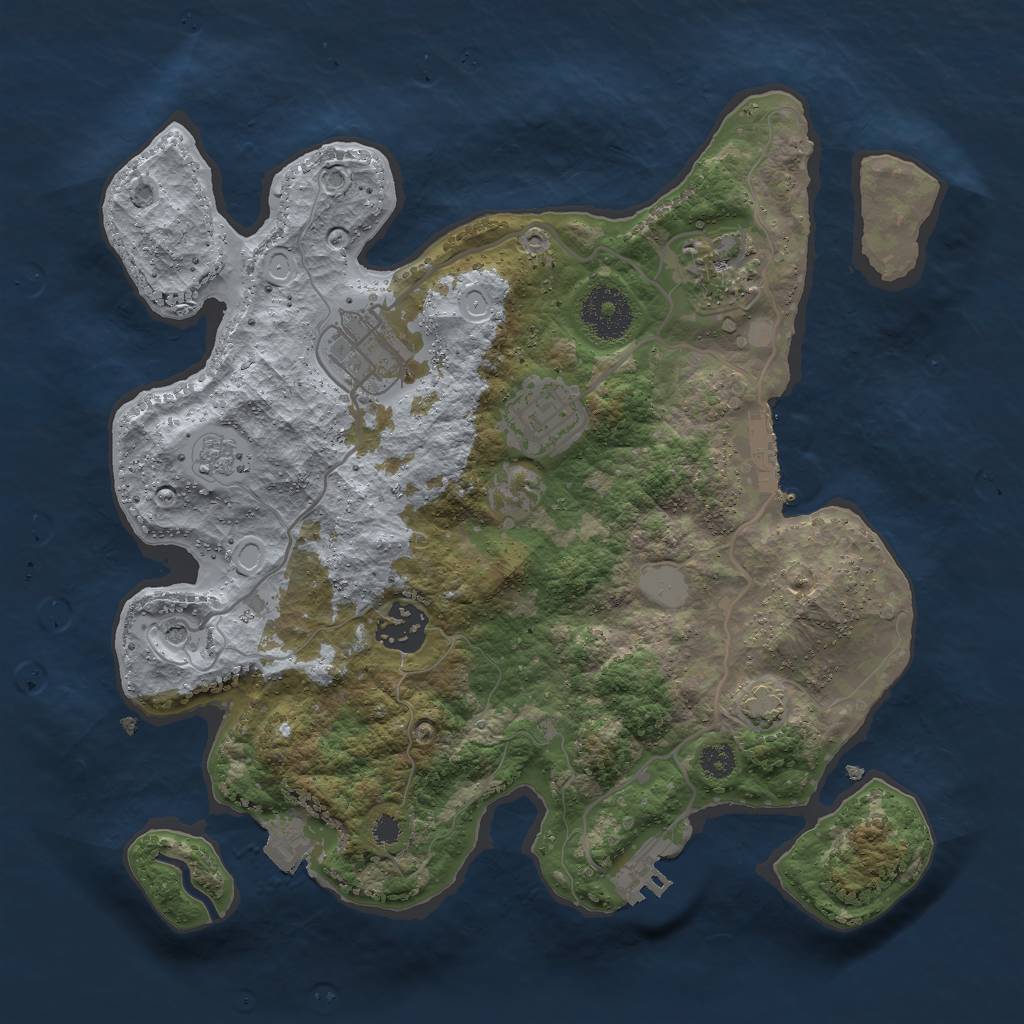 Rust Map: Procedural Map, Size: 3000, Seed: 1324141002, 12 Monuments