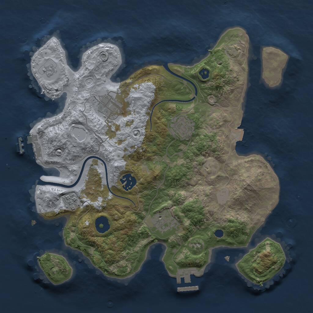 Rust Map: Procedural Map, Size: 3000, Seed: 1324141002, 10 Monuments