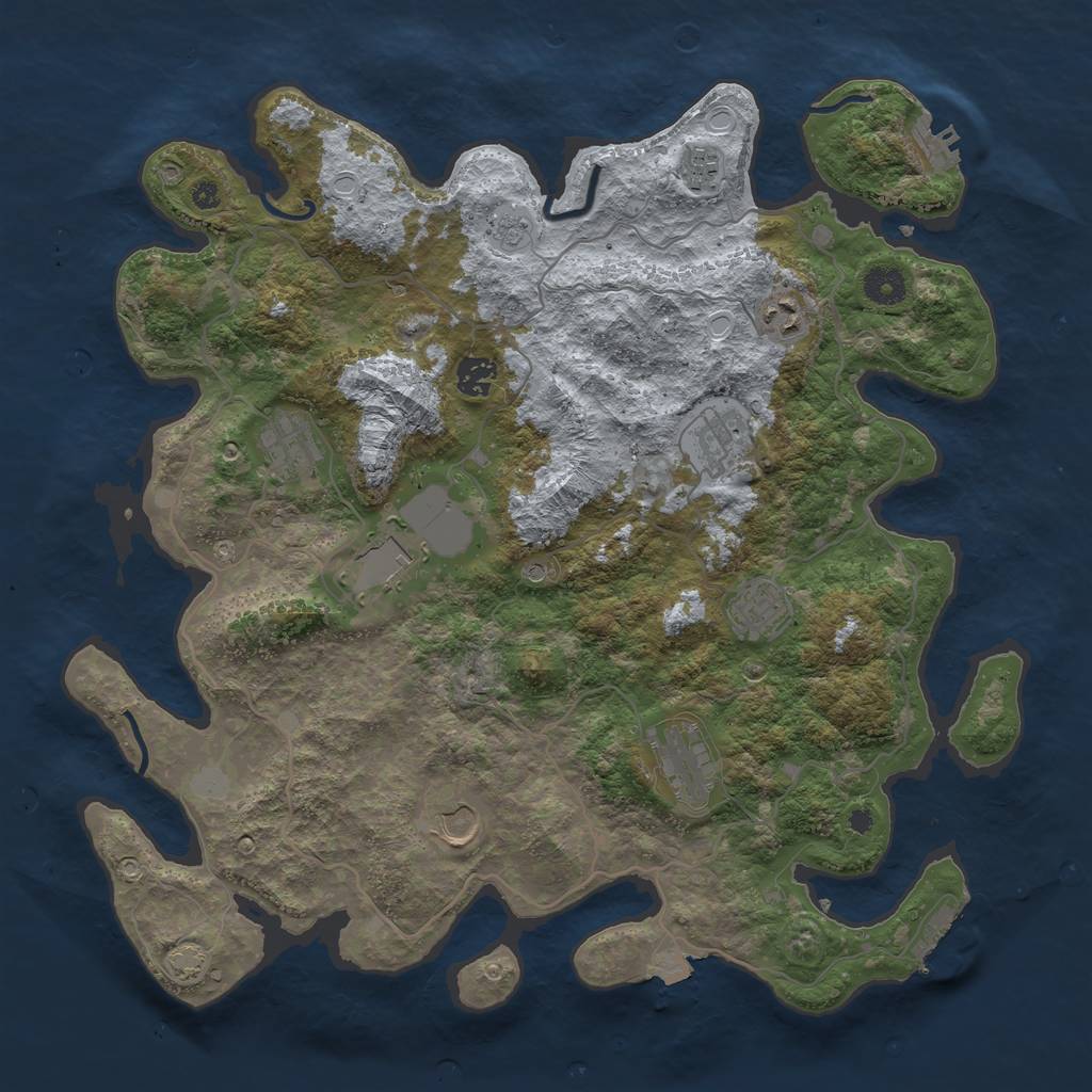 Rust Map: Procedural Map, Size: 4000, Seed: 630049, 17 Monuments