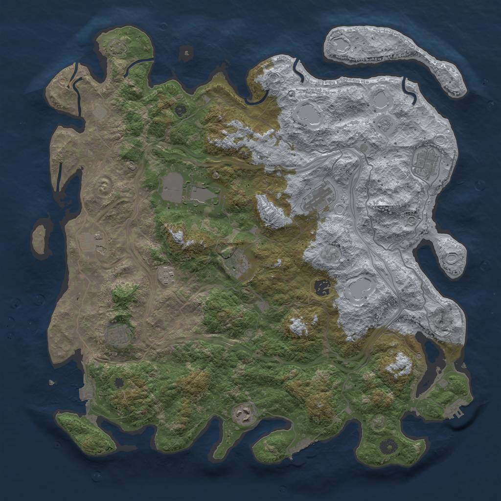 Rust Map: Procedural Map, Size: 4500, Seed: 860348129, 17 Monuments