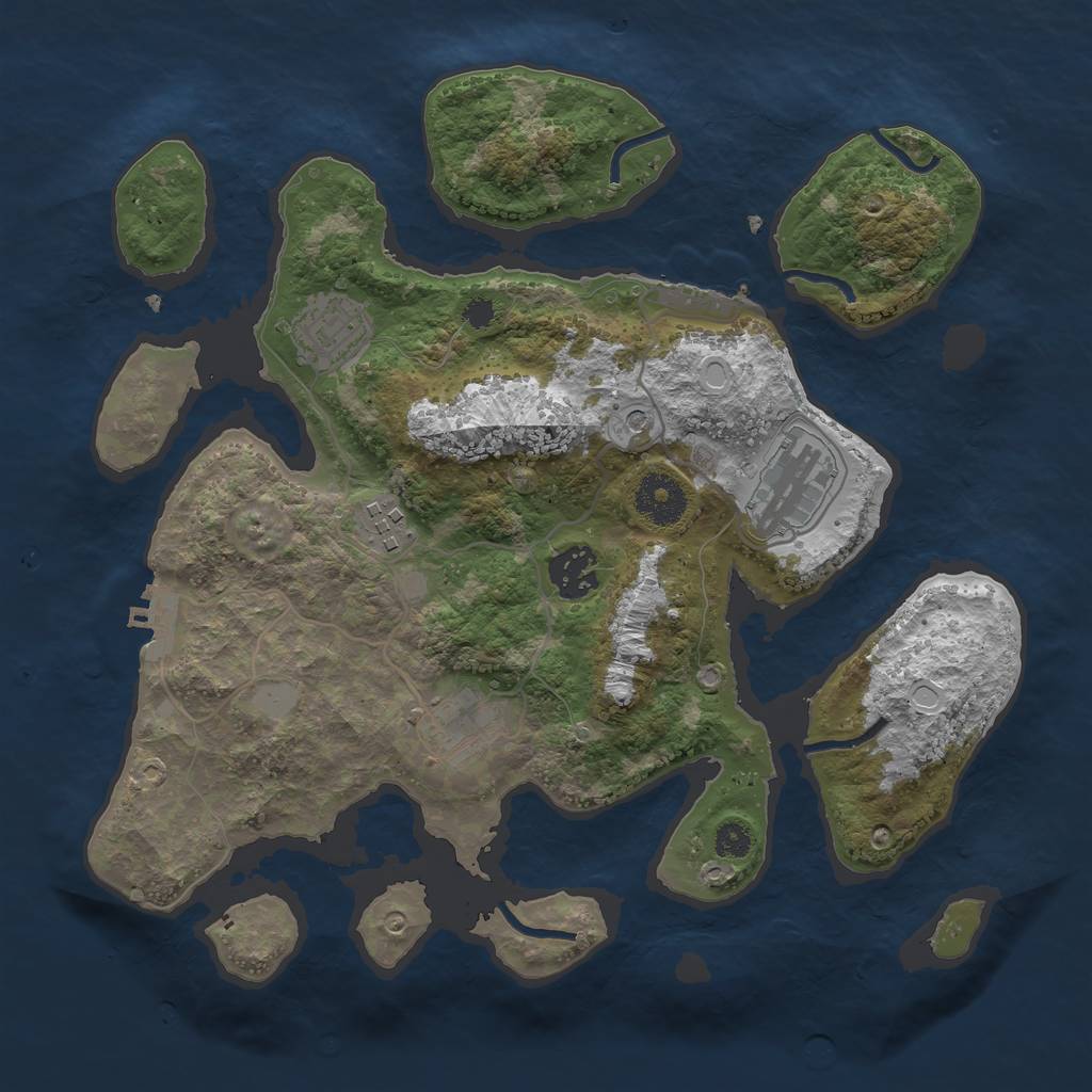 Rust Map: Procedural Map, Size: 3200, Seed: 48902, 13 Monuments