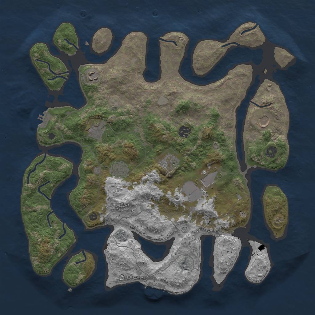 Rust Map: Procedural Map, Size: 4000, Seed: 1791982, 16 Monuments