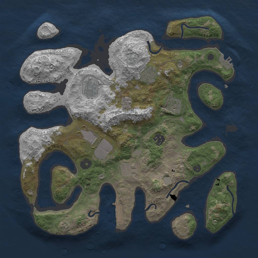 Rust Map: Procedural Map, Size: 3500, Seed: 254954421, 15 Monuments