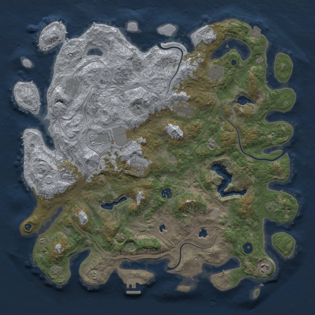 Rust Map: Procedural Map, Size: 4500, Seed: 3308179, 14 Monuments