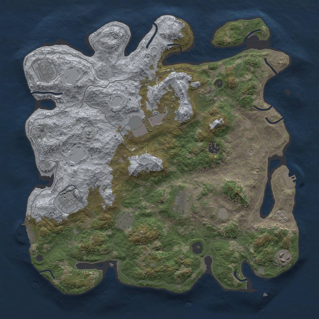 Rust Map: Procedural Map, Size: 4025, Seed: 7012022, 16 Monuments